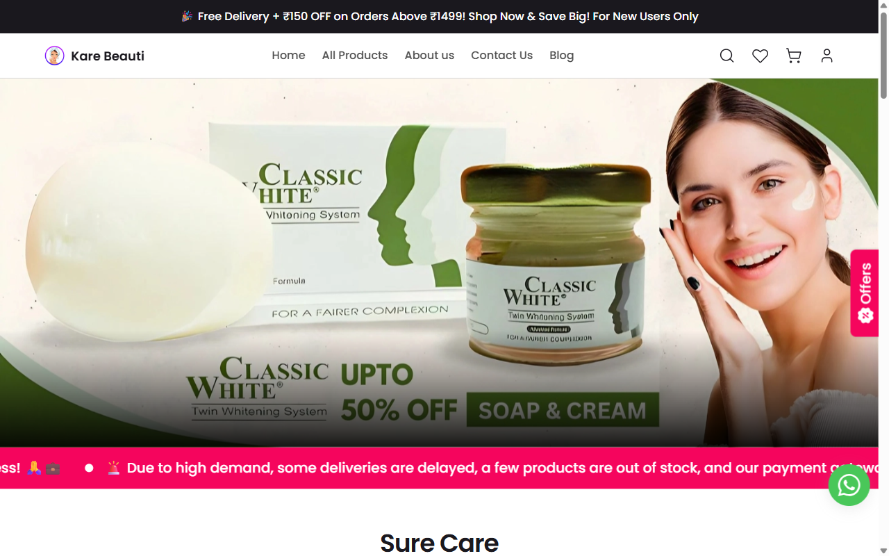 Kare Beauti, a website built by Sysprola